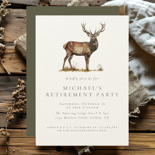 Jagdpartie auf Rotwild Ruhestand Elegante Rustikal Einladung