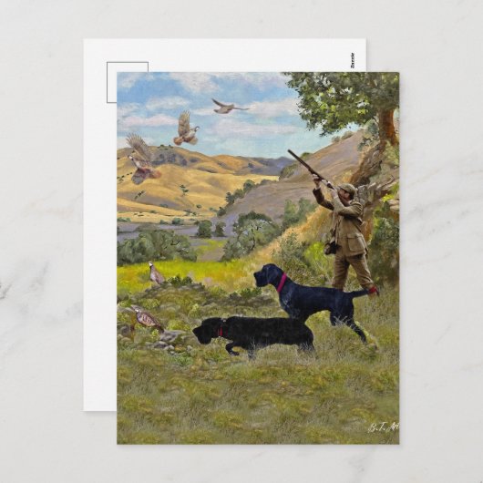 Jagdpartridge Feiertagspostkarte (Vorne/Hinten)
