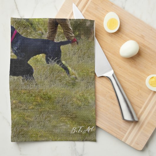 Jagdpartridge Geschirrtuch (Viertel Falte)