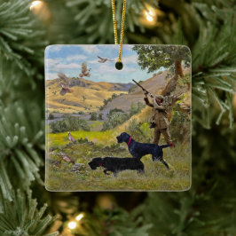 Jagdpartridge Keramikornament