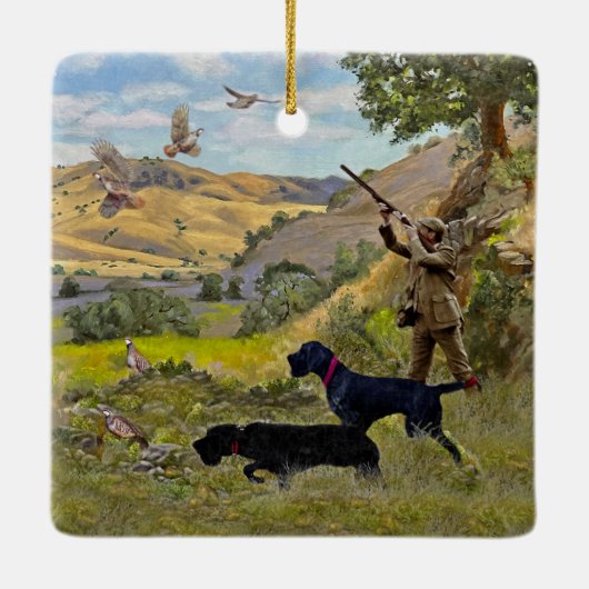 Jagdpartridge Keramikornament (Rückseite)