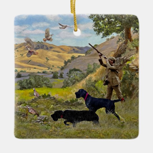 Jagdpartridge Keramikornament (Vorderseite)