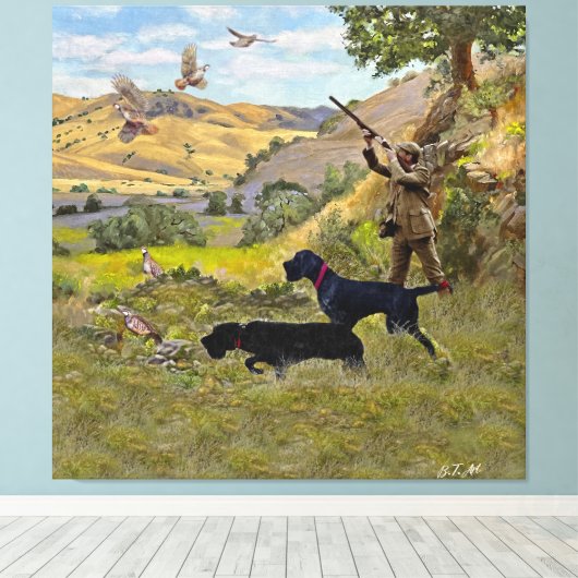 Jagdpartridge Leinwanddruck (Insitu (Holzboden))