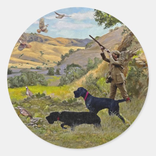 Jagdpartridge Runder Aufkleber (Vorderseite)