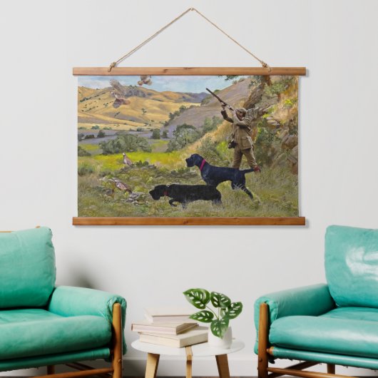 Jagdpartridge Wandteppich Mit Holzrahmen (Wohnzimmer)