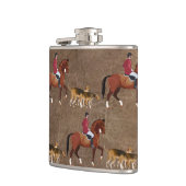 Jagdreiter und Hunde Flachmann (Links)