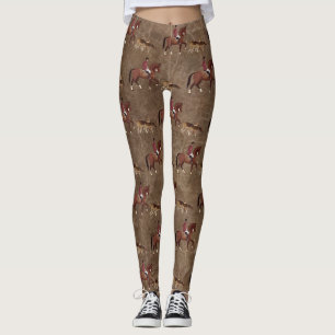 Jagdreiter und Hunde Leggings