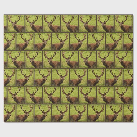 Jagdrotwildmuster Geschenkpapier (Flach)