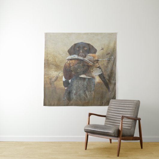 Jagdsaison , deutsches Drahthaar Pointer Wandteppich (Beispiel)