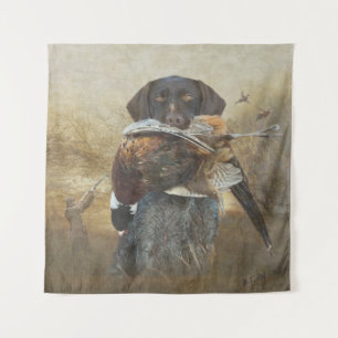Jagdsaison , deutsches Drahthaar Pointer Wandteppich