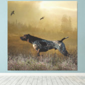 Jagdsaison , deutsches Kurzzeiger-Band Leinwanddruck (Insitu (Holzboden))