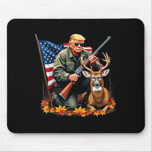 Jagdsaison für Hirsche Vintage Trump USA-Flagge Ca Mousepad