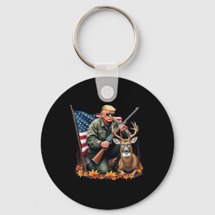 Jagdsaison für Hirsche Vintage Trump USA-Flagge Ca Schlüsselanhänger