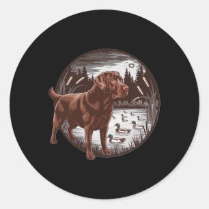 Jagdschokolade Labrador Runder Aufkleber