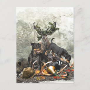 Jagdschrecker, Deutscher Jagdterrier Feiertagspostkarte