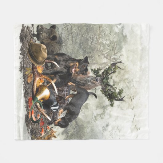 Jagdschrecker, Deutscher Jagdterrier Fleecedecke (Vorderseite (Horizontal))