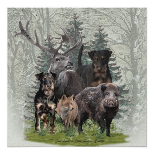 Jagdschrecker, Deutscher Jagdterrier Poster (Vorderseite)