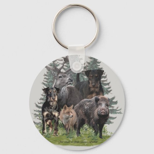 Jagdschrecker Sticker Button Schlüsselanhänger (Vorderseite)