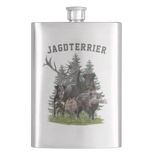 Jagdschrecker Sticker Button Schlüsselanhänger Kaf Flachmann (Vorderseite)