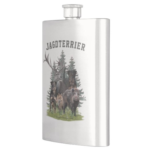 Jagdschrecker Sticker Button Schlüsselanhänger Kaf Flachmann (Links)