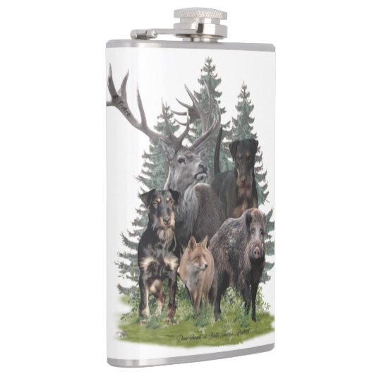 Jagdschrecker Sticker Button Schlüsselanhänger Kaf Flachmann (Rechts)