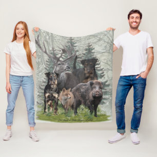 Jagdschrecker Sticker Outdoor Kissen Fleecedecke