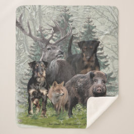 Jagdschrecker Sticker Outdoor Pillow Fleece Blanke Sherpadecke