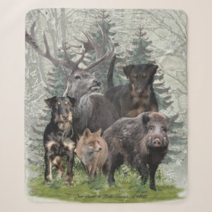 Jagdschrecker Sticker Outdoor Pillow Fleece Blanke Sherpadecke