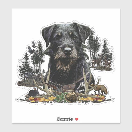 Jagdschrecker - vielseitiger Jagdhund Aufkleber (Blatt)