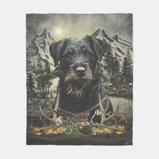 Jagdschrecker - vielseitiger Jagdhund Fleecedecke (Vorderseite)