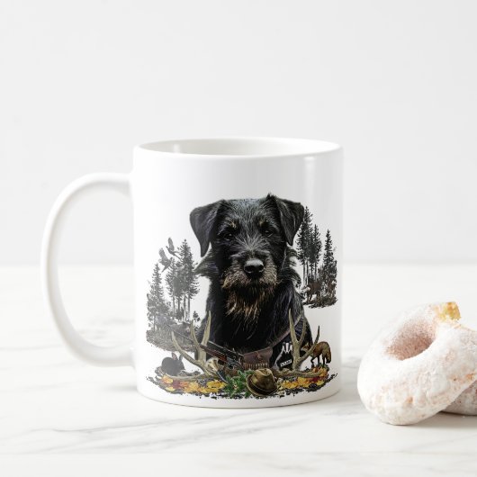 Jagdschrecker - vielseitiger Jagdhund Kaffeetasse (Mit Donut)