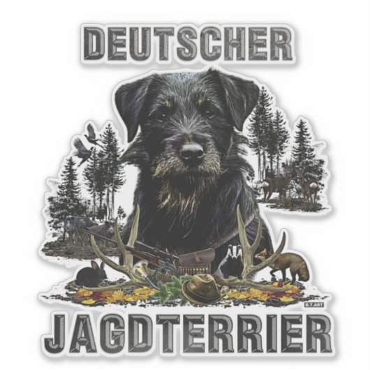 Jagdschrecker - vielseitiger Jagdhundeptiker Aufkleber (Vorderseite)