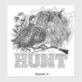 Jagdsteg mit Jagdhund Aufkleber (Blatt)