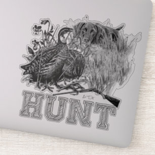 Jagdsteg mit Jagdhund Aufkleber