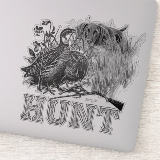 Jagdsteg mit Jagdhund Aufkleber (Detail)