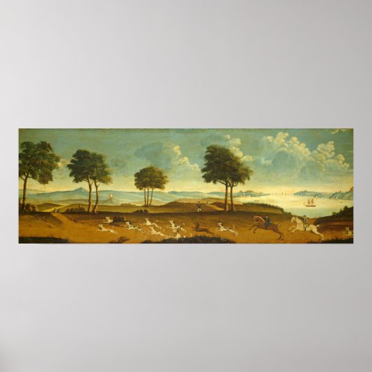 Jagdszene & Hafen - American Fine Art Poster (Vorne)