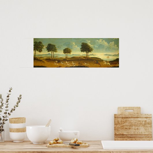 Jagdszene & Hafen - American Fine Art Poster (Küche)