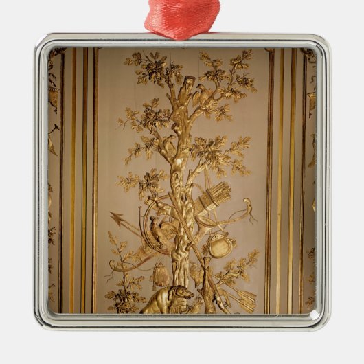 Jagdszene, hölzerner Panelling vom Speisen Silbernes Ornament (Vorne)