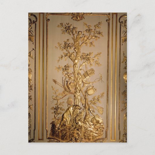 Jagdszene, Holztäfelung aus dem Essen Postkarte (Vorderseite)