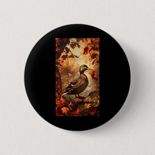 Jagdszene Mallard Ente Herbst Natur Button