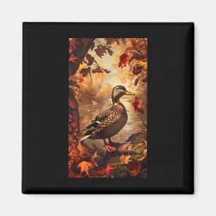Jagdszene Mallard Ente Herbst Natur Magnet