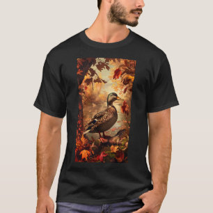Jagdszene Mallard Ente Herbst Natur T-Shirt