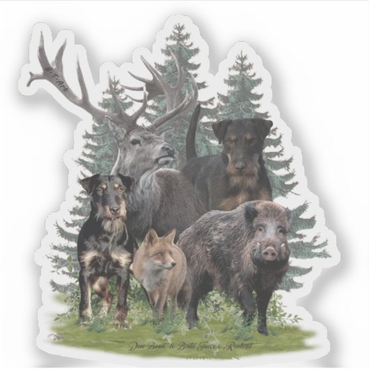 Jagdterer Aufkleber (Vorderseite)