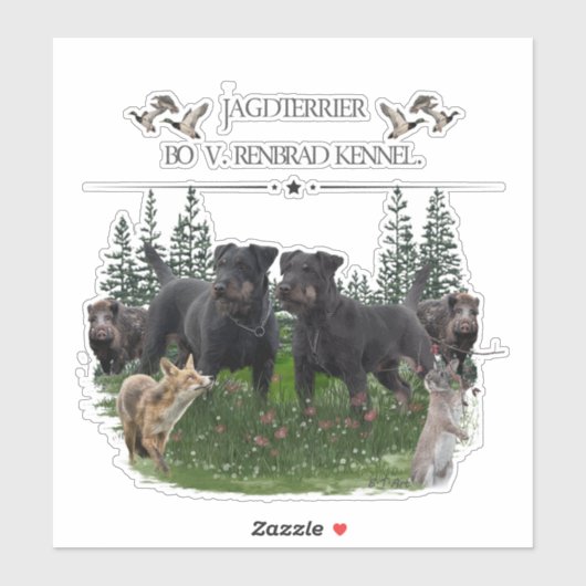 Jagdterer Bo gegen Renbrad Kennel. HP Notebook-Ski Aufkleber (Blatt)