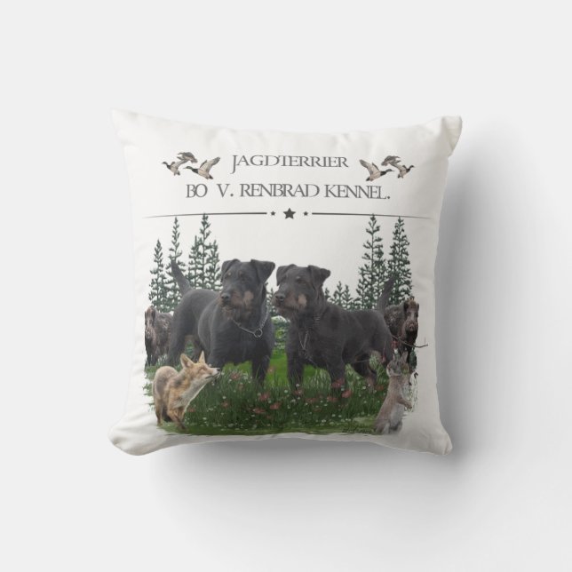 Jagdterer Bo gegen Renbrad Kennel. HP Notebook-Ski Kissen (Vorderseite)