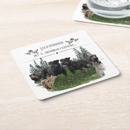 Jagdterer Bo gegen Renbrad Kennel. HP Notebook-Ski Rechteckiger Pappuntersetzer (angewinkelt)