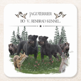 Jagdterer Bo gegen Renbrad Kennel. HP Notebook-Ski Rechteckiger Pappuntersetzer