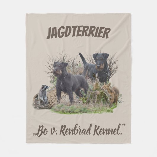 Jagdterer , Bo gegen Renbrad Kennel.'' Sticker Pap Fleecedecke (Vorderseite)