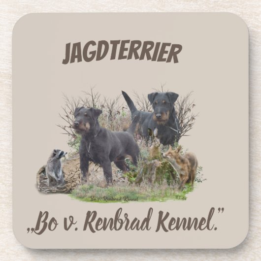 Jagdterer , Bo gegen Renbrad Kennel.'' Sticker Pap Getränkeuntersetzer (Vorderseite)
