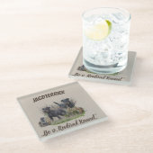 Jagdterer , Bo gegen Renbrad Kennel.'' Sticker Pap Glasuntersetzer (Schrägansicht)